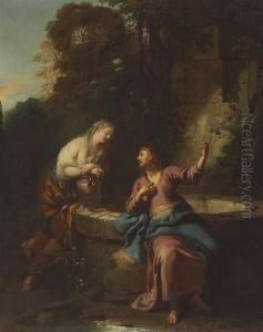 Christ With The Woman Of Samaria by Jean Francois de Troy