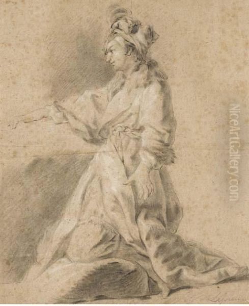 Personnage En Costume Oriental, Vu De Profil Vers La Gauche - view 1