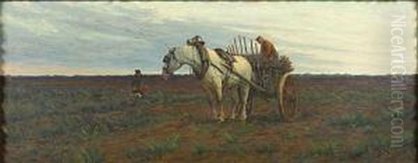 Boer En Trekpaard In Een Landschap. - view 1