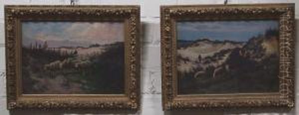 Twee Landschappen Met Herder En Schapen - view 1