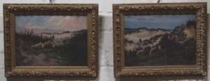 Twee Landschappen Met Herder En Schapen by Franz De Vadder