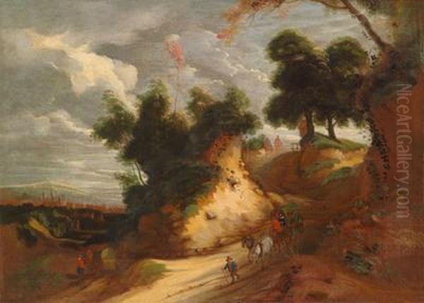 Flandrische Landschaft Miteiner Bewachsenen Dune Und Figurlicher Staffage - view 1