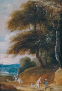 Paesaggio Boschivo Con Vista Su Una Pianura by Lodewijk De Vadder