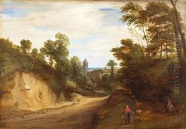 Paysage Aux Promeneurs Pres Du Village - view 1