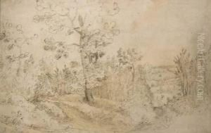 A Wooded Landscape by Lodewijk De Vadder