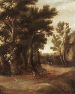 Figure In Un Paesaggio by Lodewijk De Vadder