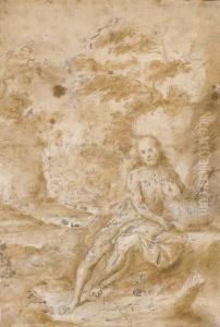 Saint John The Baptist Seated In A Landscape Saint John The Baptist Seated In A Landscape