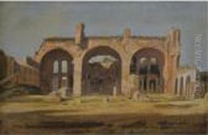 The Basilica Of Maxentius, Forum, Rome by Pierre-Henri de Valenciennes