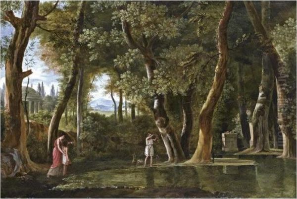Paysage Arcadien Avec Un Jeune Couple - view 1