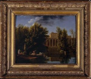 Nymphs Bathing In A Classical Landscape