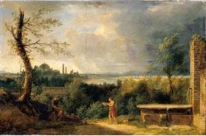 Landscape With Belisarius And A View Of Istanbul And The Bosphorus Beyond by Pierre-Henri de Valenciennes