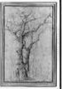 Arbre Au Bois De Boulogne, Avec Un Dessinateur Son Carton A Dessin Sous Le Bras by Pierre-Henri de Valenciennes