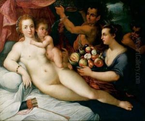 Venus Et L'amour by Dirck de Quade Van Ravesteyn
