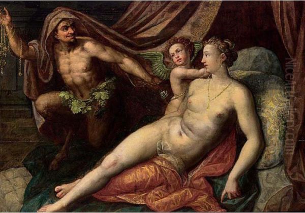 Venus And Cupid Together With A Satyr - view 1