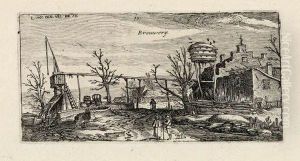 Landscape With A Brewery by Esaias Van De Velde