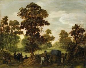 Bewaldete Landschaft Mitreisenden by Esaias Van De Velde