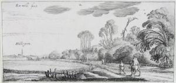 Landschaft Mit Einem Reiter Und Einem Wanderer Auf Der
Strase Nach Hillegom - view 1