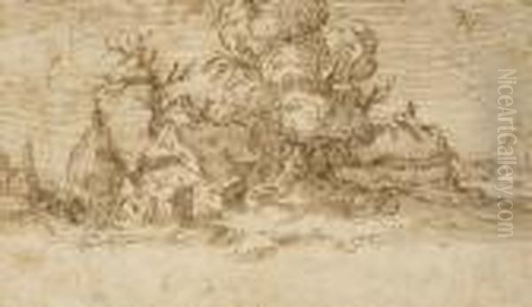 Une Chaumiere Dans Un Paysage - view 1