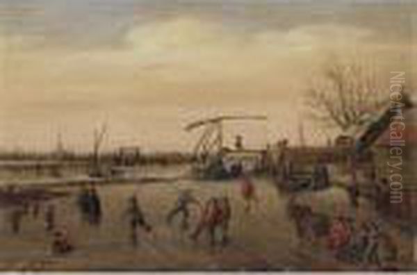 Winter Landscape With Skaters - view 1