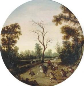 A Wooded Landscape With An Ambush