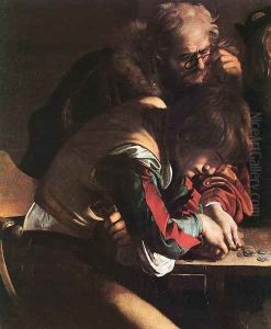 The Calling of Saint Matthew (detail 1) 1599-1600 by Caravaggio