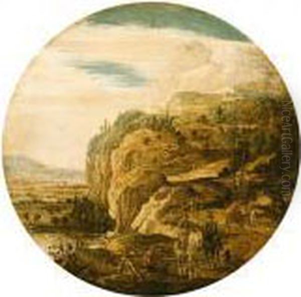 A Rocky Landscape With Travellers And Horsemen On A Path - view 1