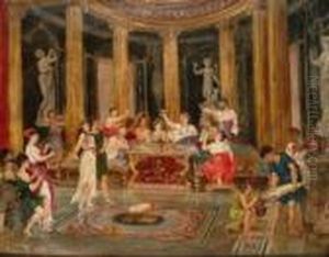 Banquete En Un Palacio Pompeyano by Alejo De Vera Blasco Estaca