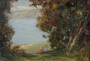 The Lake Inscribed On The Reverse "v De Ville by Joseph Vickers De Ville
