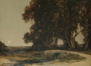 Moonrise In The Cotswolds by Joseph Vickers De Ville