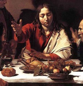 Supper at Emmaus (detail 1) 1601-02 by Caravaggio