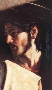 The Calling of Saint Matthew (detail 7) 1599-1600 by Caravaggio