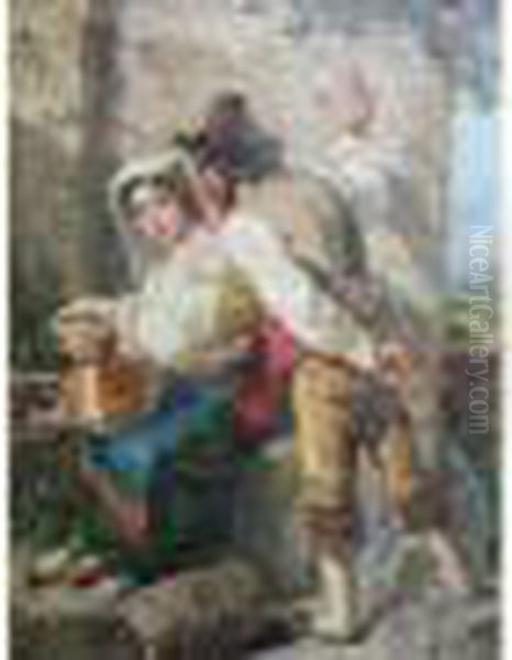 Couple De Bergers Dans Les Ruines - view 1