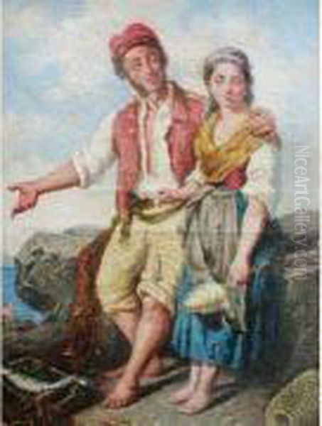 Couple De Pecheurs En Bord De Mer - view 1