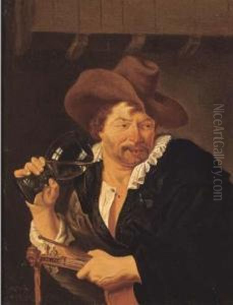 A Violin Player Drinking In An Inn - view 1