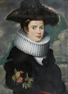 Portrait De Jeune Femme Sur Un Fond Nuageux