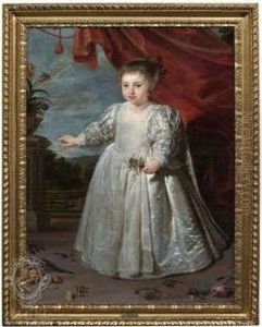Portrait Of A Young Girl In A White Dress by Cornelis De Vos