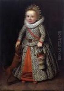 Ritratto Di Bambina In Abito Riccamente Ricamato