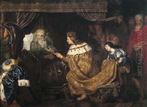 King David Presenting The Sceptre To Solomon by Cornelis De Vos