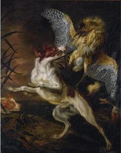 Hounds Attacking A Heron by Paul de Vos