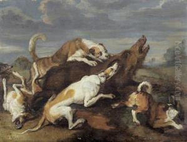 Hundemeute Bei Der Eberjagd. - view 1