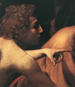 The Sacrifice of Isaac (detail 1) 1601-02 by Caravaggio