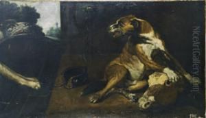 Perros Peleando Con Una Cabeza De Vaca