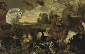 The Garden Of Eden With The Creation Of Eve by Paul de Vos