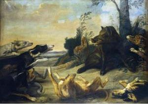 Wild Boar Attacked By Hounds by Paul de Vos