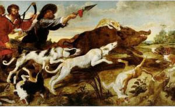 A Boar Hunt by Paul de Vos