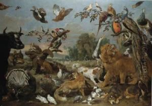 The Garden Of Eden With The Creation Of Eve by Paul de Vos
