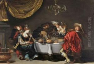 Scene De Banquet by Simon de Vos