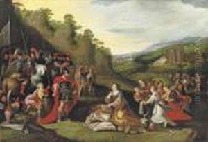 The Offering Of Abigail by Simon de Vos