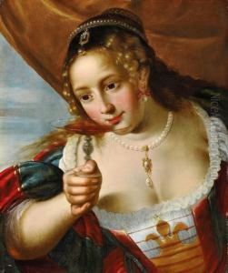 Junge Dame Mit Rotweintazza