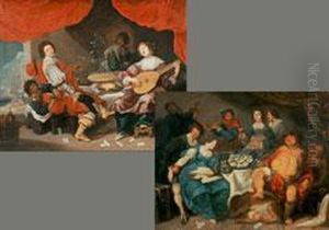 Gemalde Paar
Elegante Gesellschaft by Simon de Vos